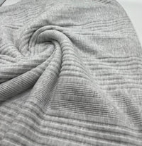 Grey Wide Soft Brushed Cosy Wide Rib Stretch Fabric - T9 Fabrics