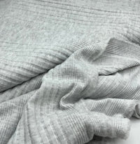 Grey Wide Soft Brushed Cosy Wide Rib Stretch Fabric - T9 Fabrics