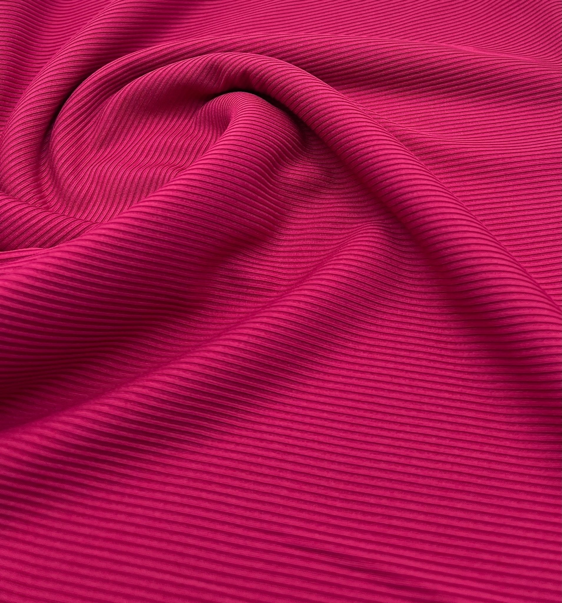 Hot Pink 2X1 Fine Rib Stretch Fabric - T9 Fabrics