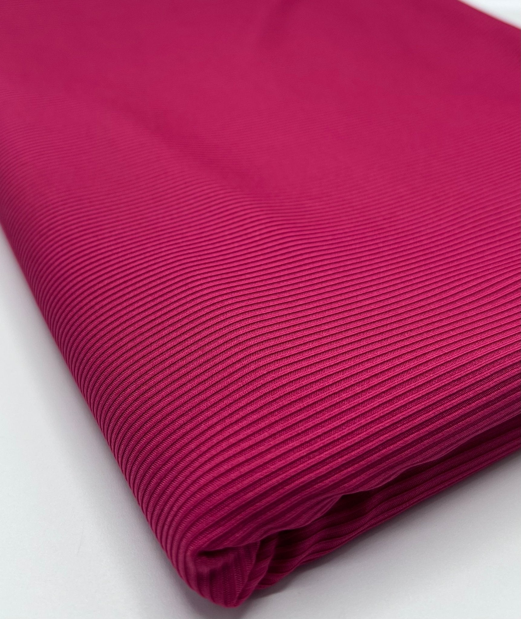 Hot Pink 2X1 Fine Rib Stretch Fabric - T9 Fabrics