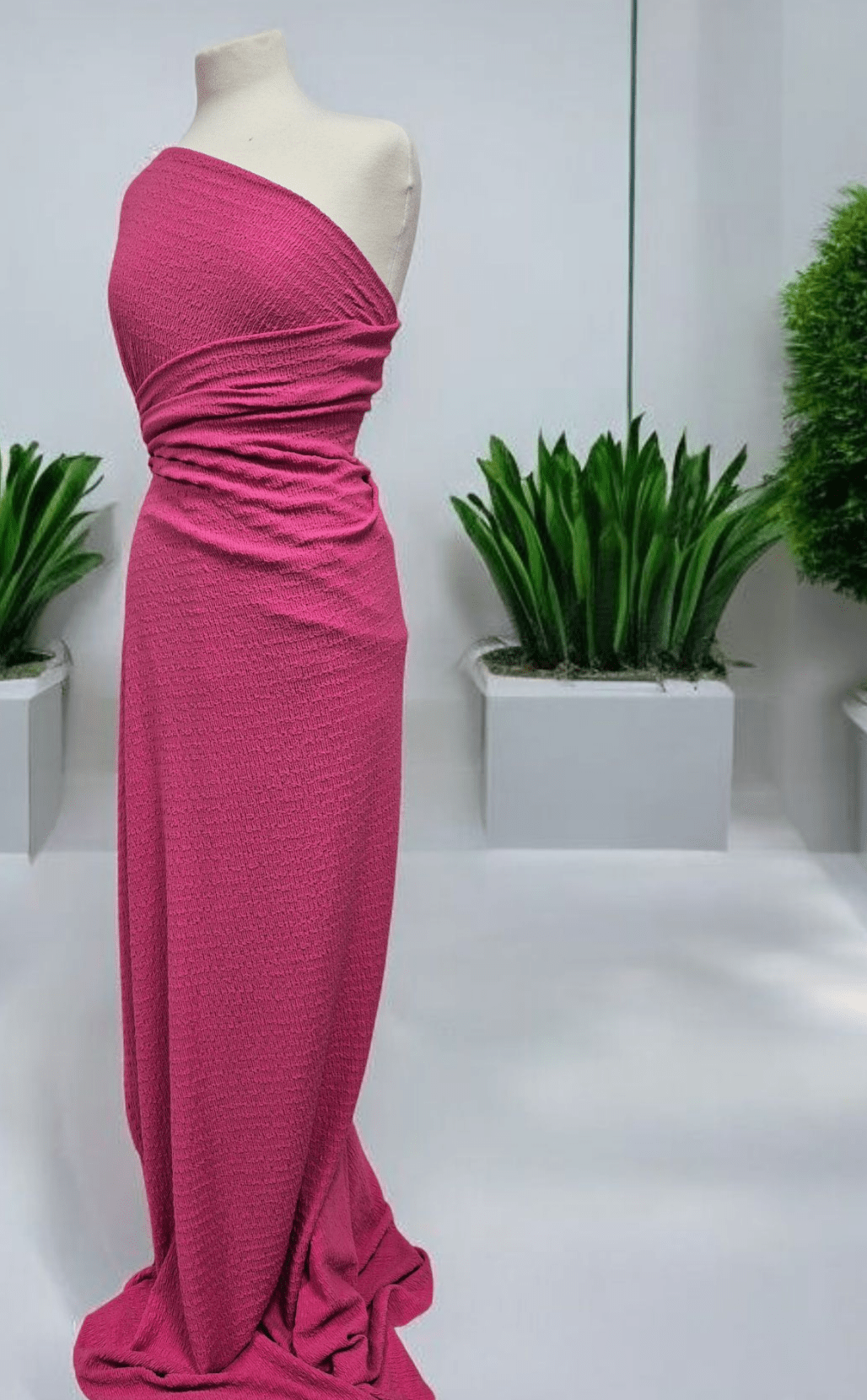 Hot Pink Cerise Popcorn 2 Way Stretch Fabric - T9 Fabrics