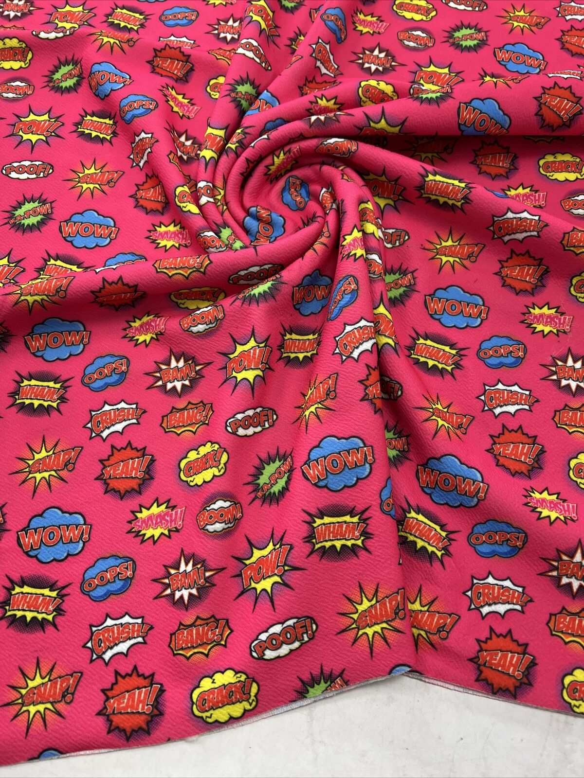 Hot Pink Comic Print Liverpool Stretch Fabric - T9 Fabrics