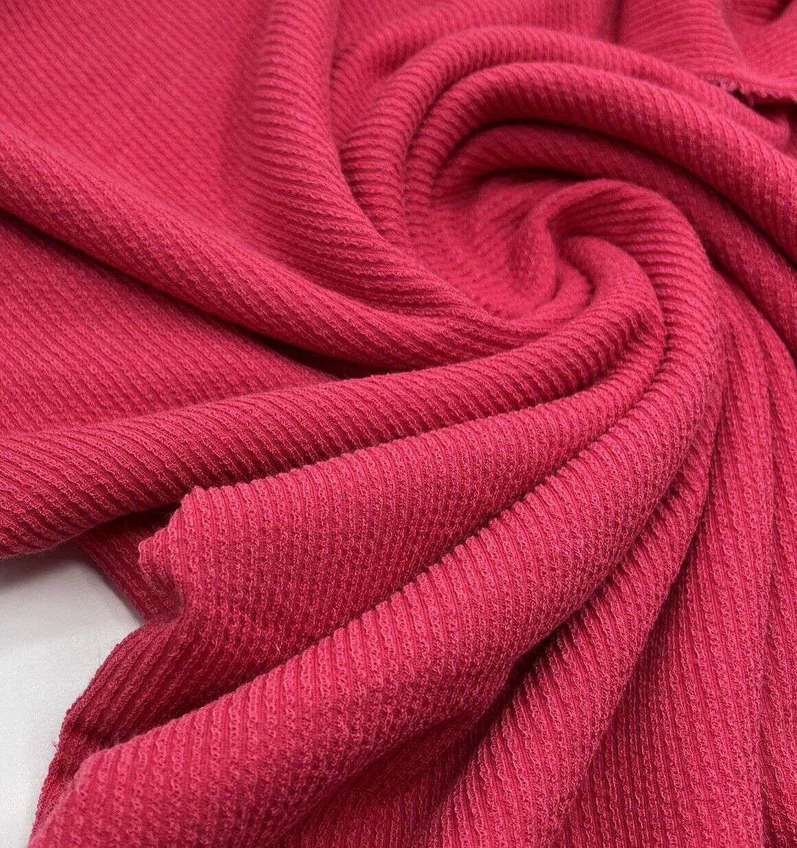 Hot Pink Crinkle Rib Stretch Fabric - T9 Fabrics