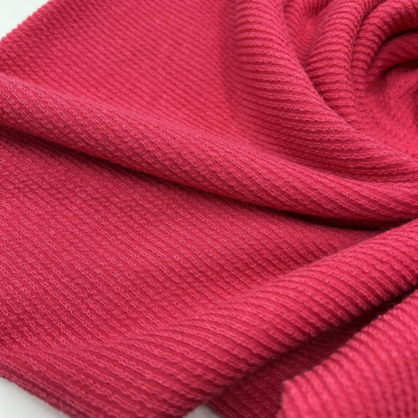 Hot Pink Crinkle Rib Stretch Fabric - T9 Fabrics