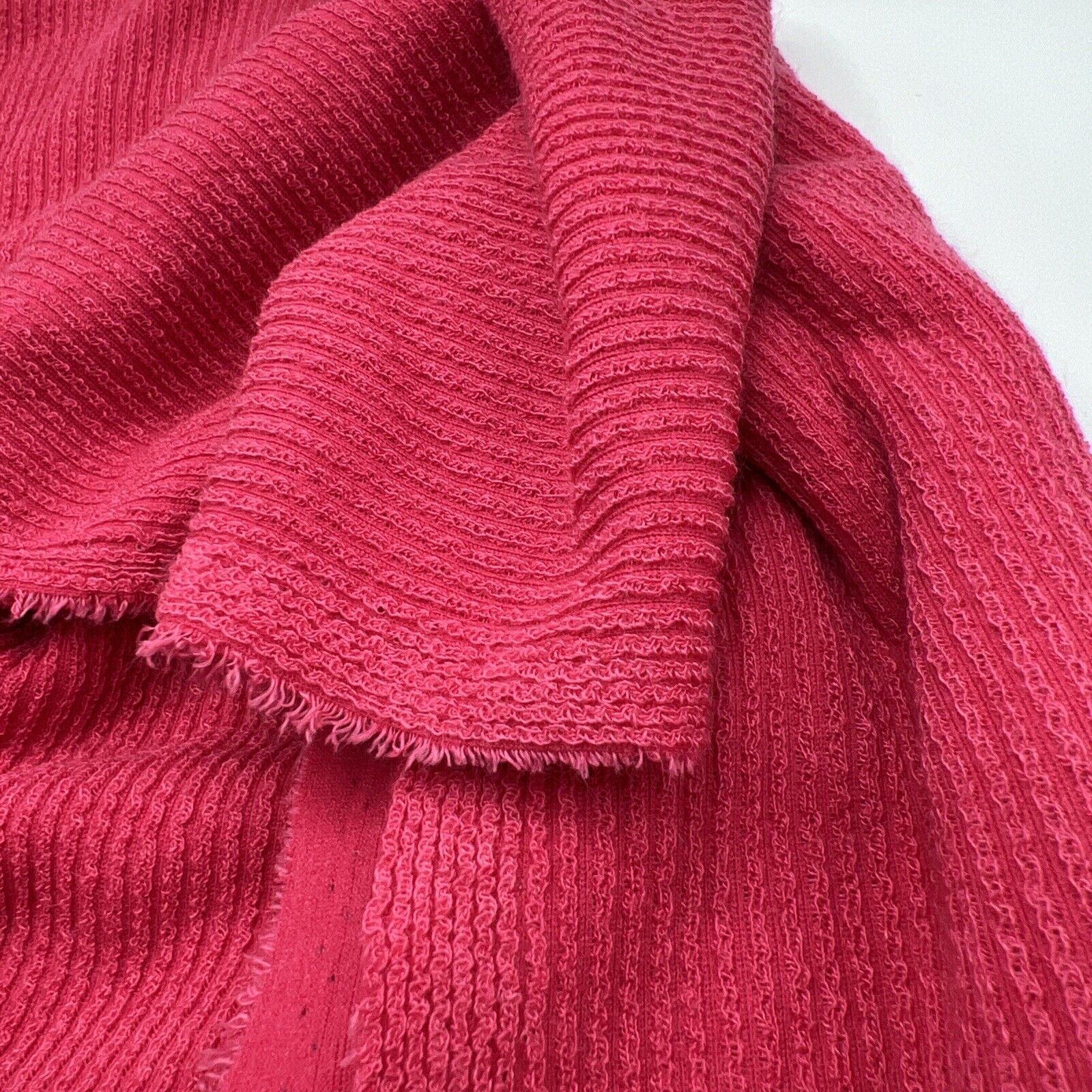 Hot Pink Crinkle Rib Stretch Fabric - T9 Fabrics