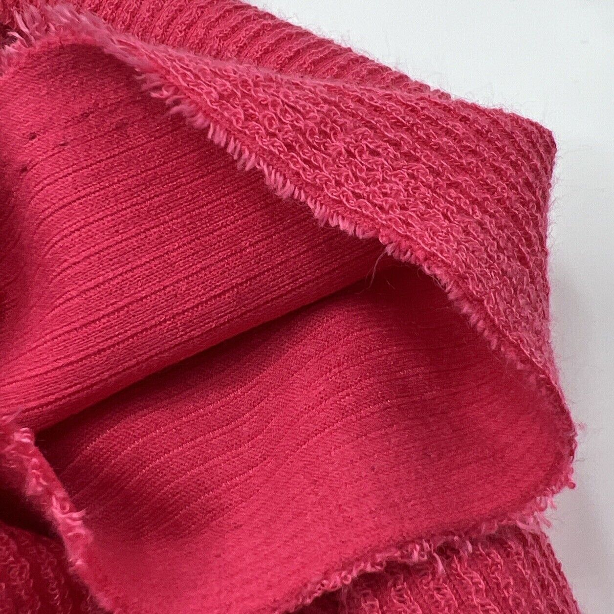 Hot Pink Crinkle Rib Stretch Fabric - T9 Fabrics