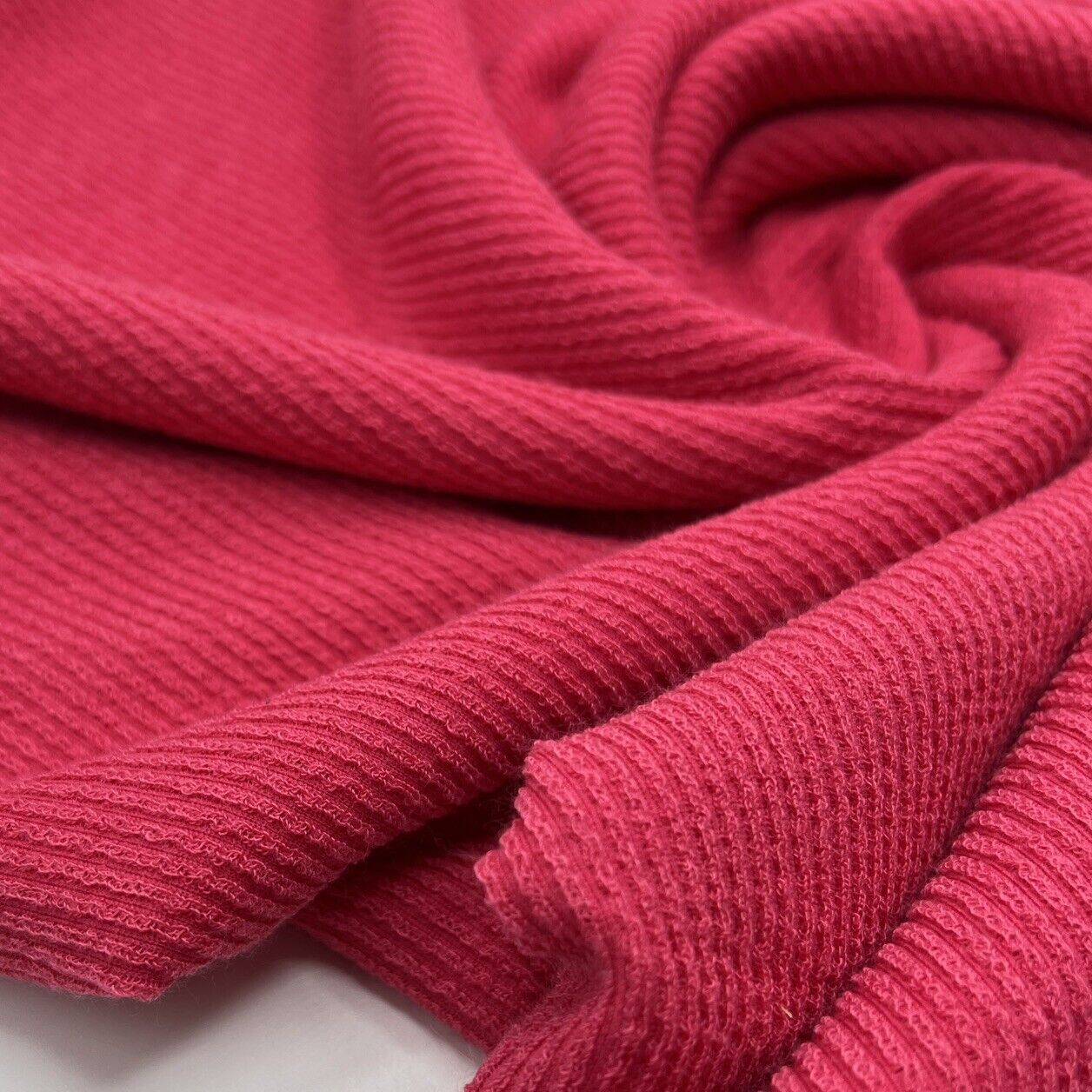 Hot Pink Crinkle Rib Stretch Fabric - T9 Fabrics