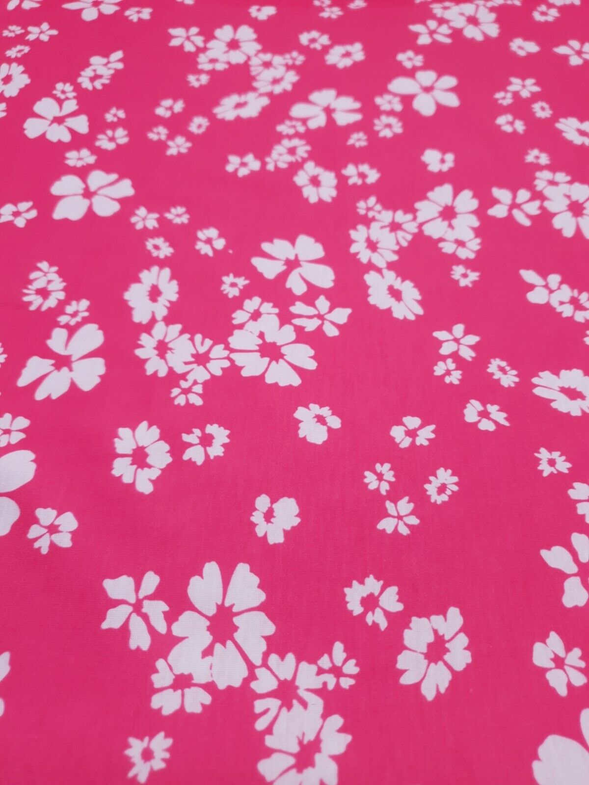 Hot Pink Floral Printed spun poly Elastane Fabric - T9 Fabrics