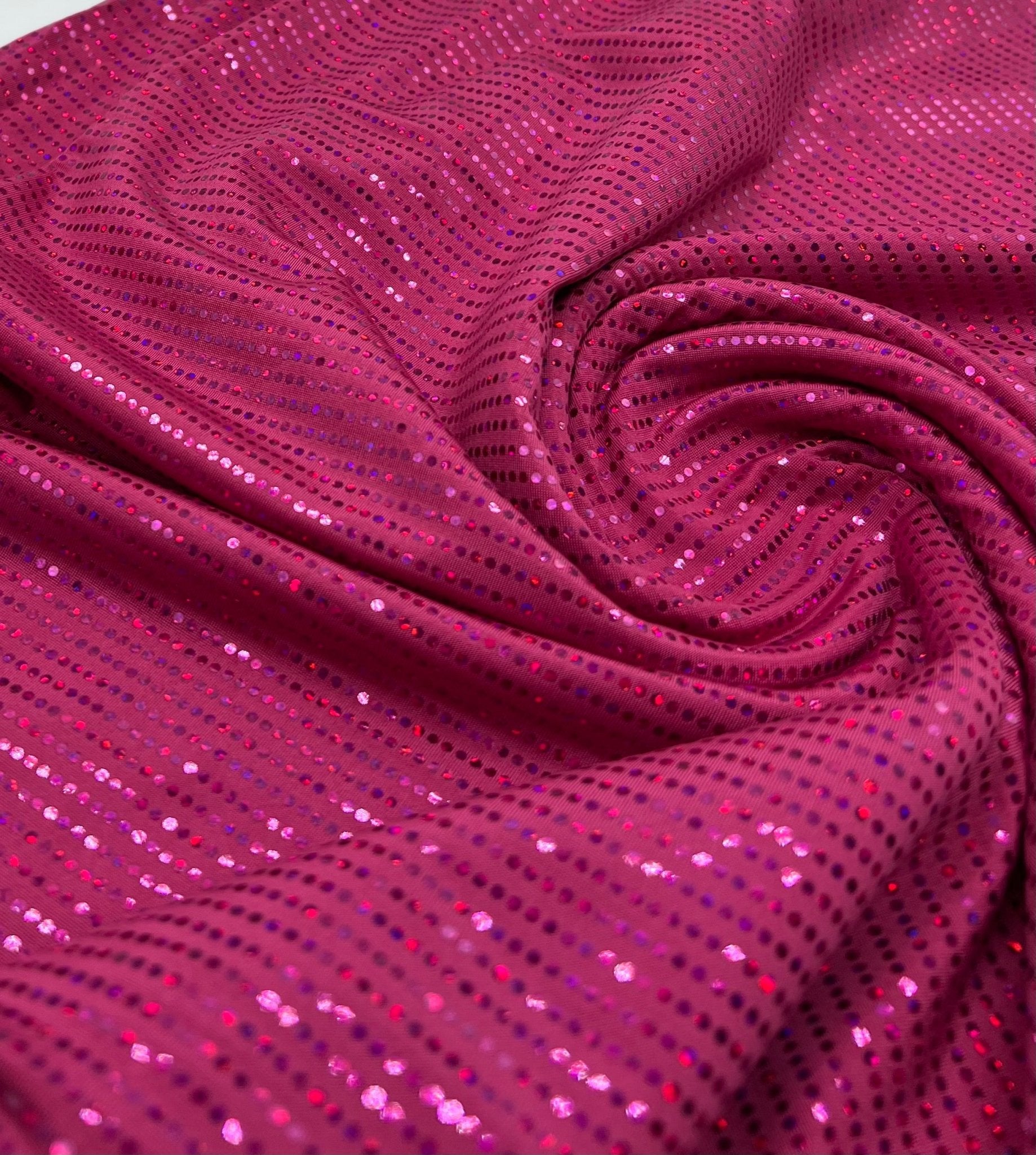 Hot Pink Sequin Stretch Fabric - T9 Fabrics