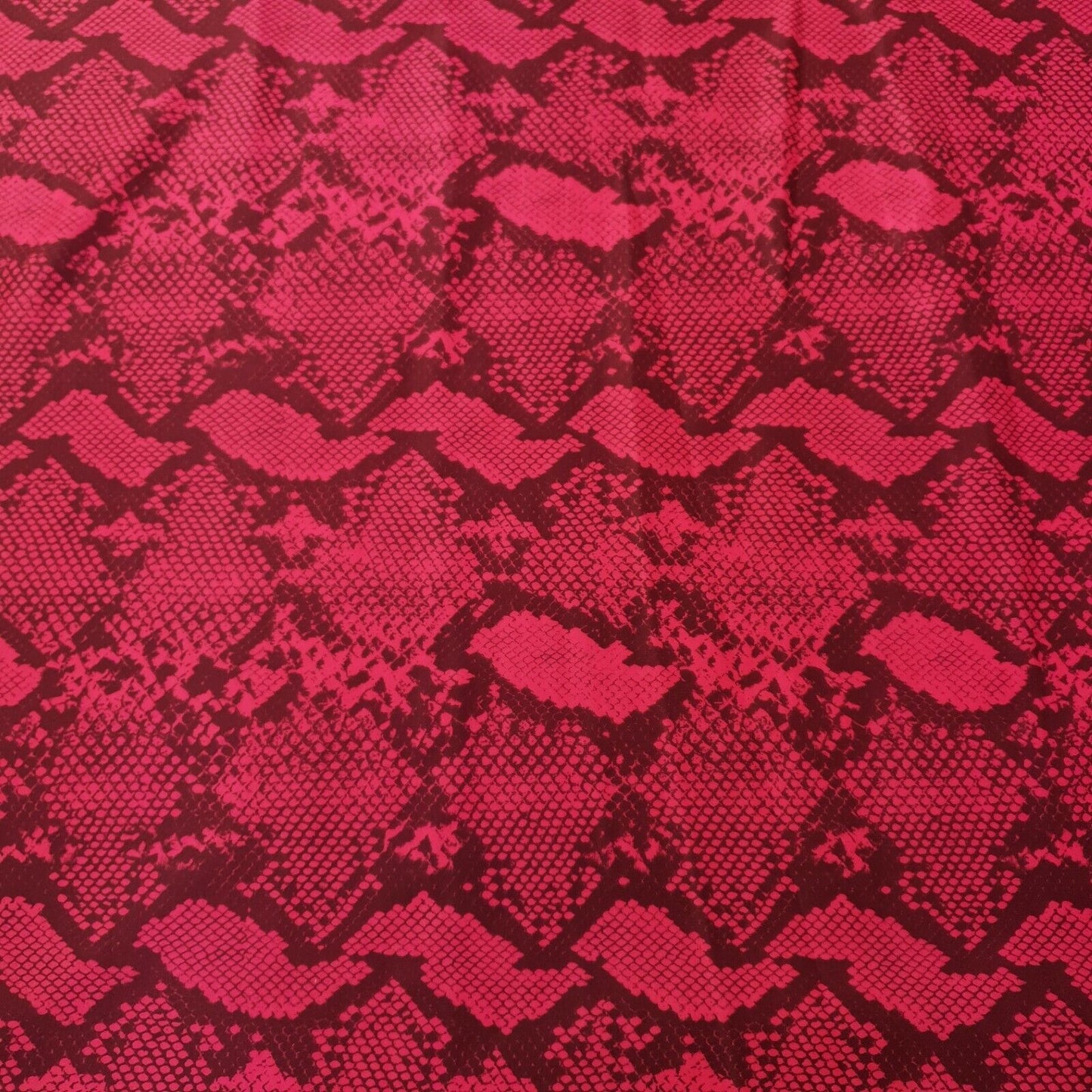 Hot Pink Snake Printed Plain Scuba Fabric - T9 Fabrics