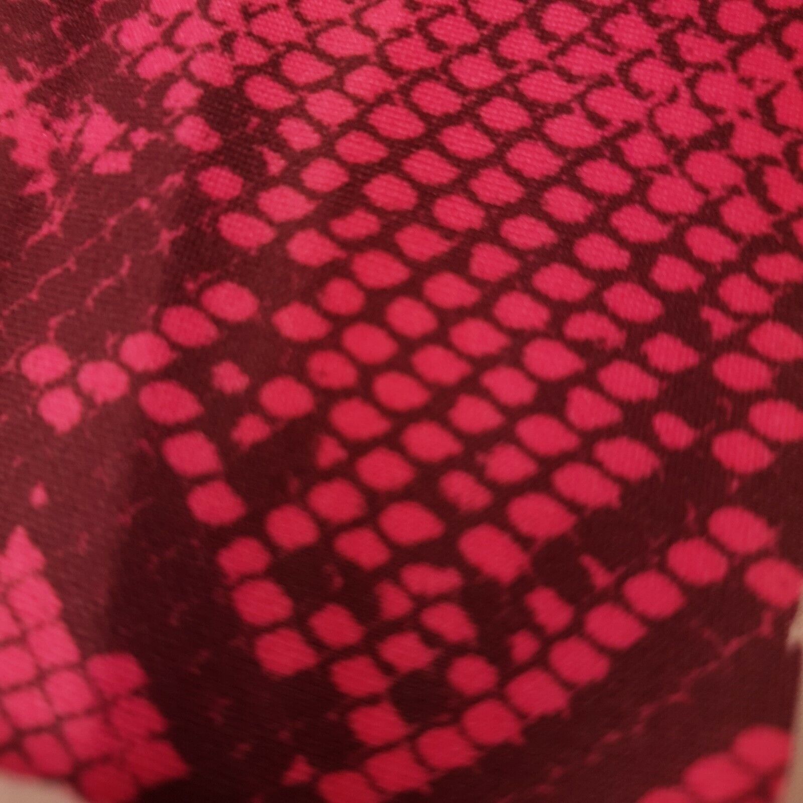 Hot Pink Snake Printed Plain Scuba Fabric - T9 Fabrics