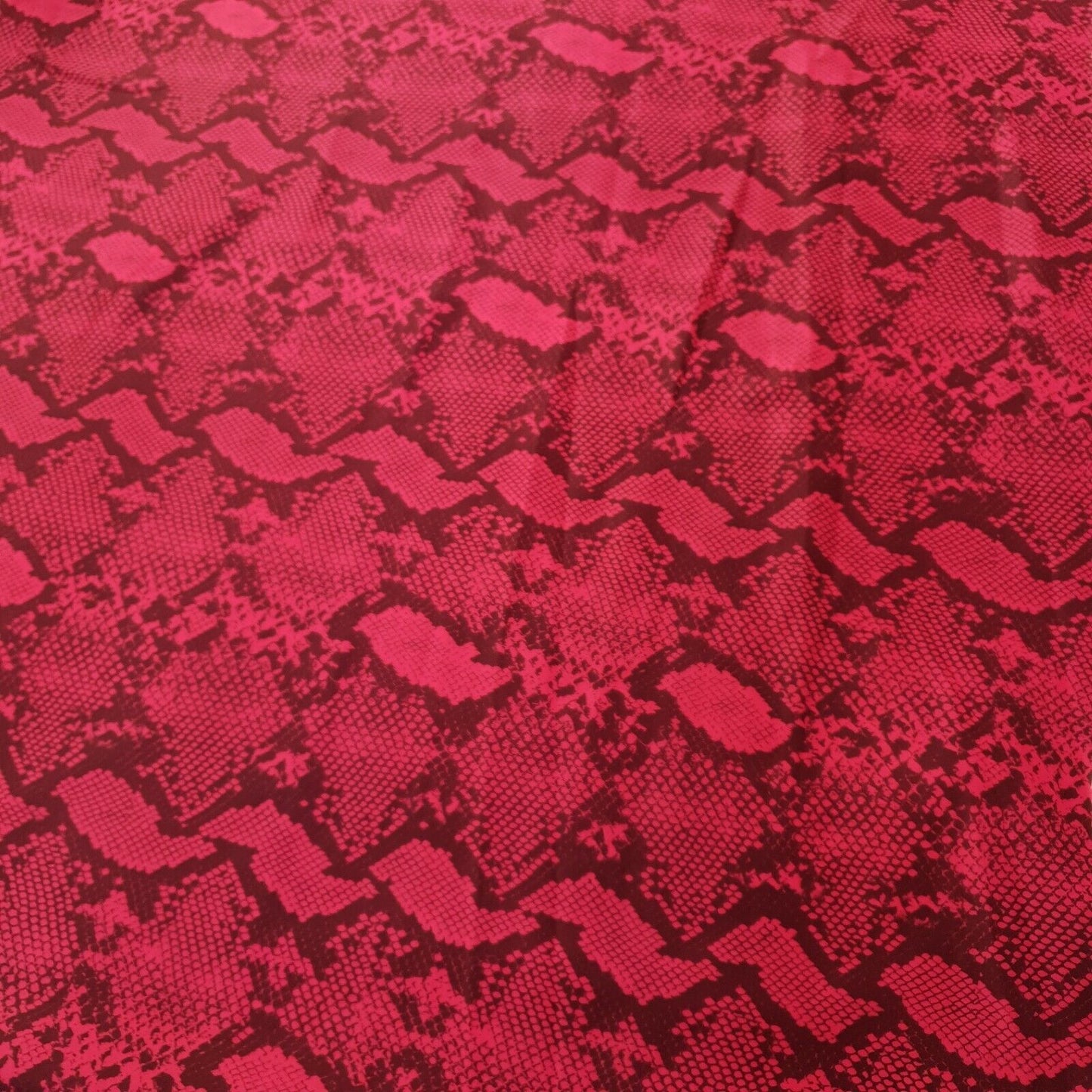 Hot Pink Snake Printed Plain Scuba Fabric - T9 Fabrics