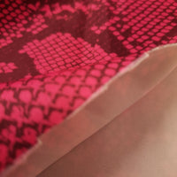 Hot Pink Snake Printed Plain Scuba Fabric - T9 Fabrics