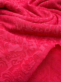 Hot Pink Textured Jacquard 2 Way Stretch Fabric - T9 Fabrics