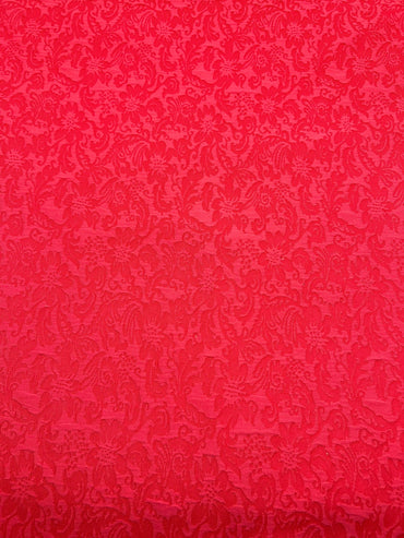 Hot Pink Textured Jacquard 2 Way Stretch Fabric - T9 Fabrics