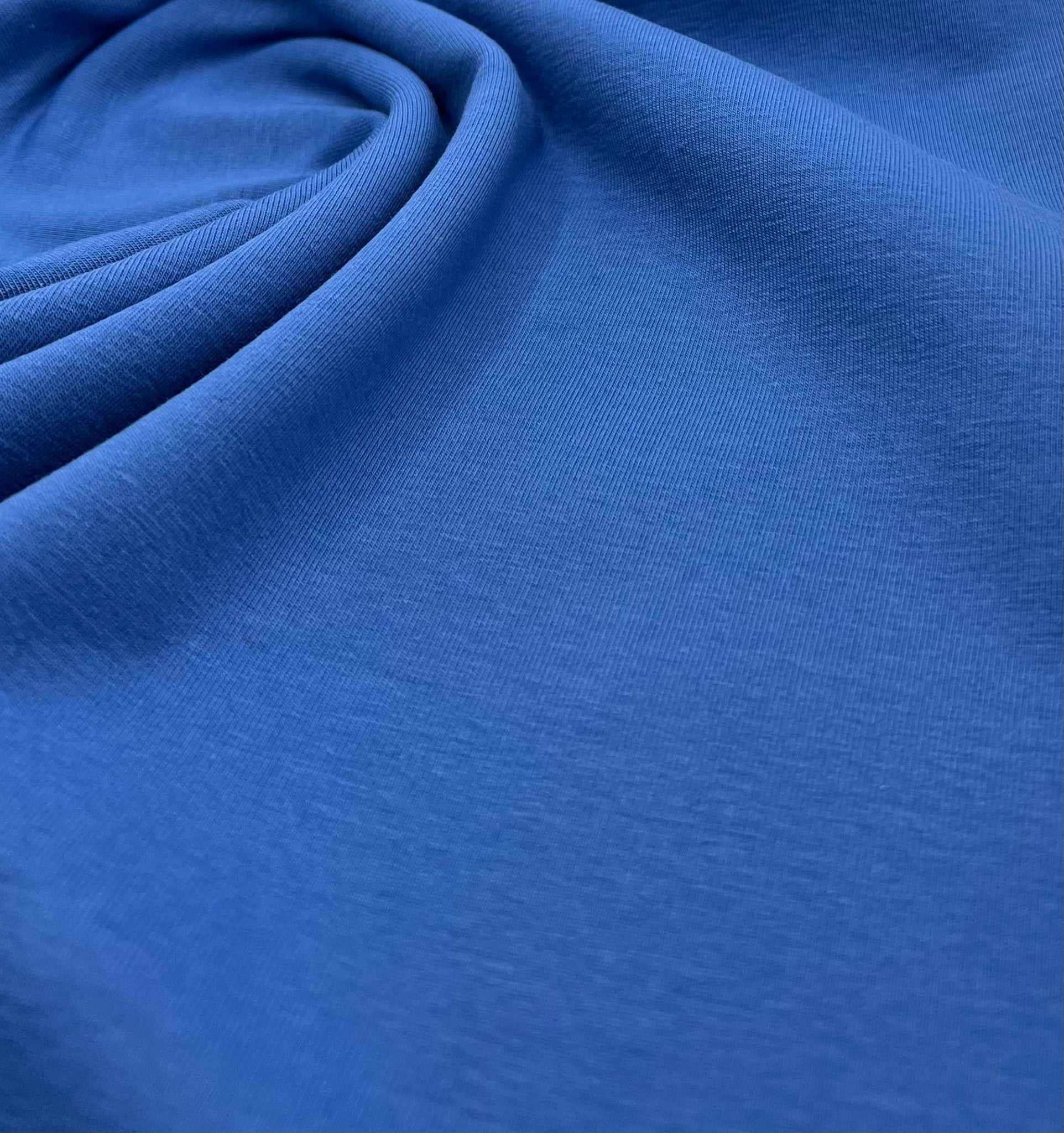 Indigo Plain Cotton Stretch Jersey 240 GSM 92/8 Lycra Jersey, 4 Way Stretch, Sold By Metre - T9 Fabrics