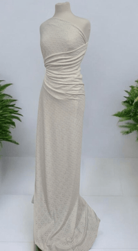 Ivory Broderie Anglaise Stretch Fabric 4 Way Stretch Fabric - T9 Fabrics