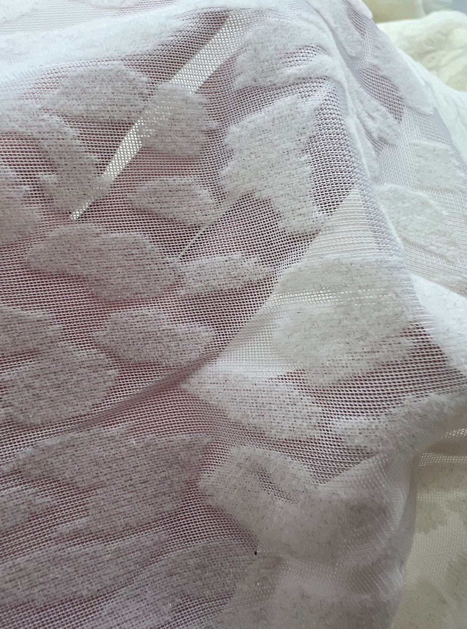 Ivory Cream Animal Embossed Mesh Fabric 2 Way Stretch - T9 Fabrics