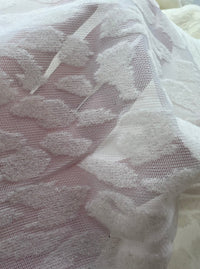 Ivory Cream Animal Embossed Mesh Fabric 2 Way Stretch - T9 Fabrics