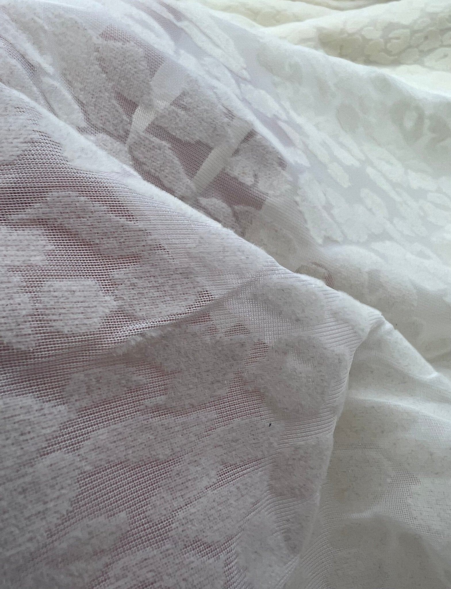 Ivory Cream Animal Embossed Mesh Fabric 2 Way Stretch - T9 Fabrics