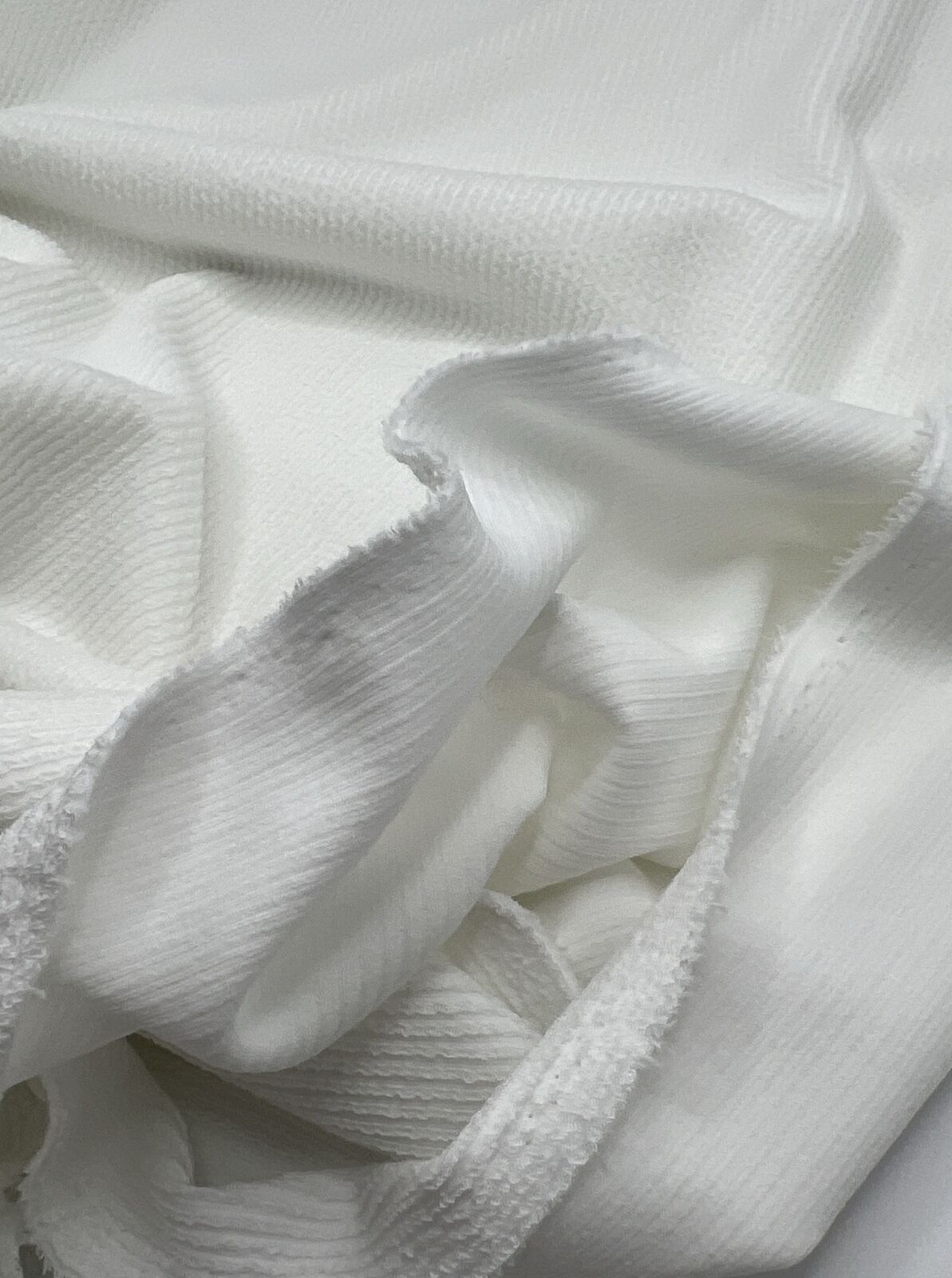 Ivory Crinkle Rib Stretch Fabric - T9 Fabrics