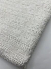 Ivory Floral Crinkled Lightweight Non Stretch Woven Fabric - T9 Fabrics