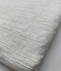Ivory Floral Crinkled Lightweight Non Stretch Woven Fabric - T9 Fabrics