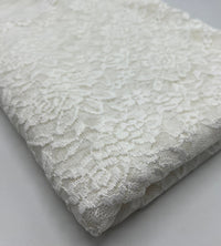 Ivory Flower Floral Lace Fabric Stretch - T9 Fabrics