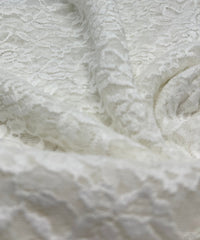 Ivory Flower Floral Lace Fabric Stretch - T9 Fabrics