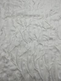 Ivory New Ruffle Textured 4 Way Stretch Fabric - T9 Fabrics