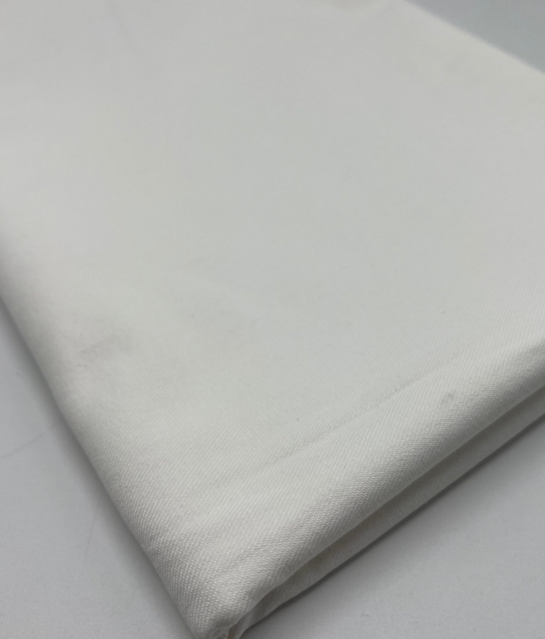 Ivory Plain Washed Stretch Denim 280GSM - T9 Fabrics