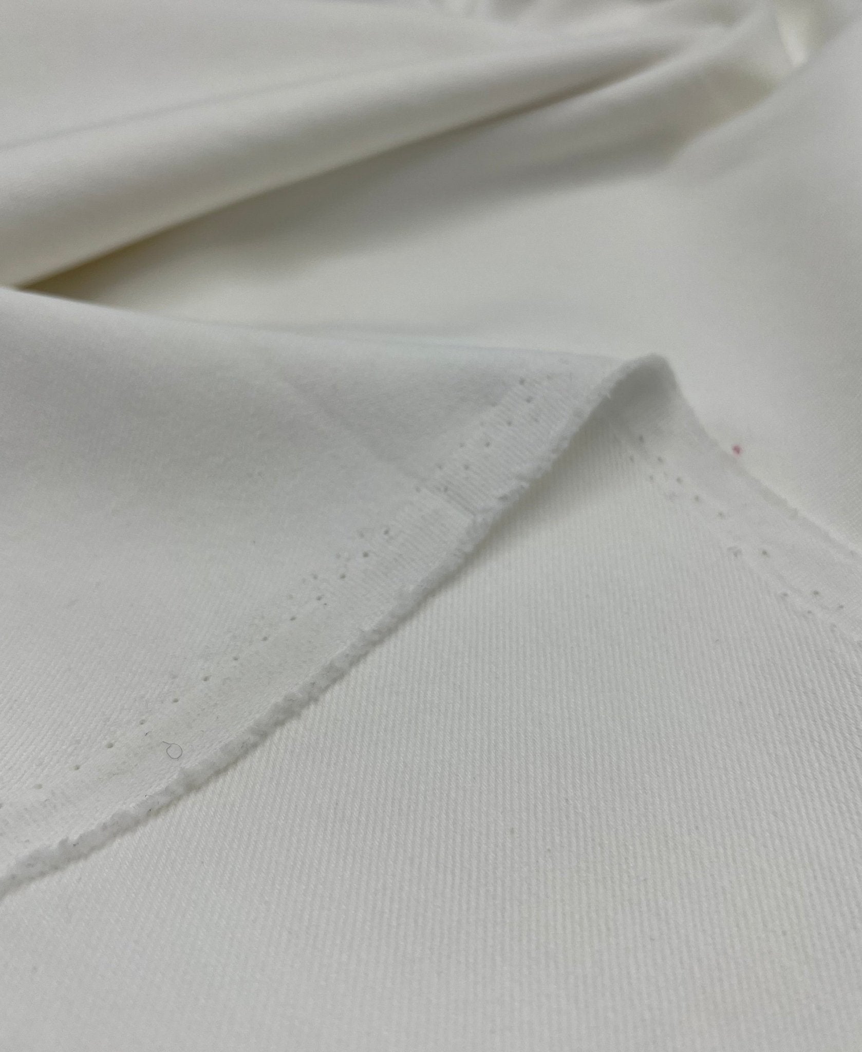 Ivory Plain Washed Stretch Denim 280GSM - T9 Fabrics