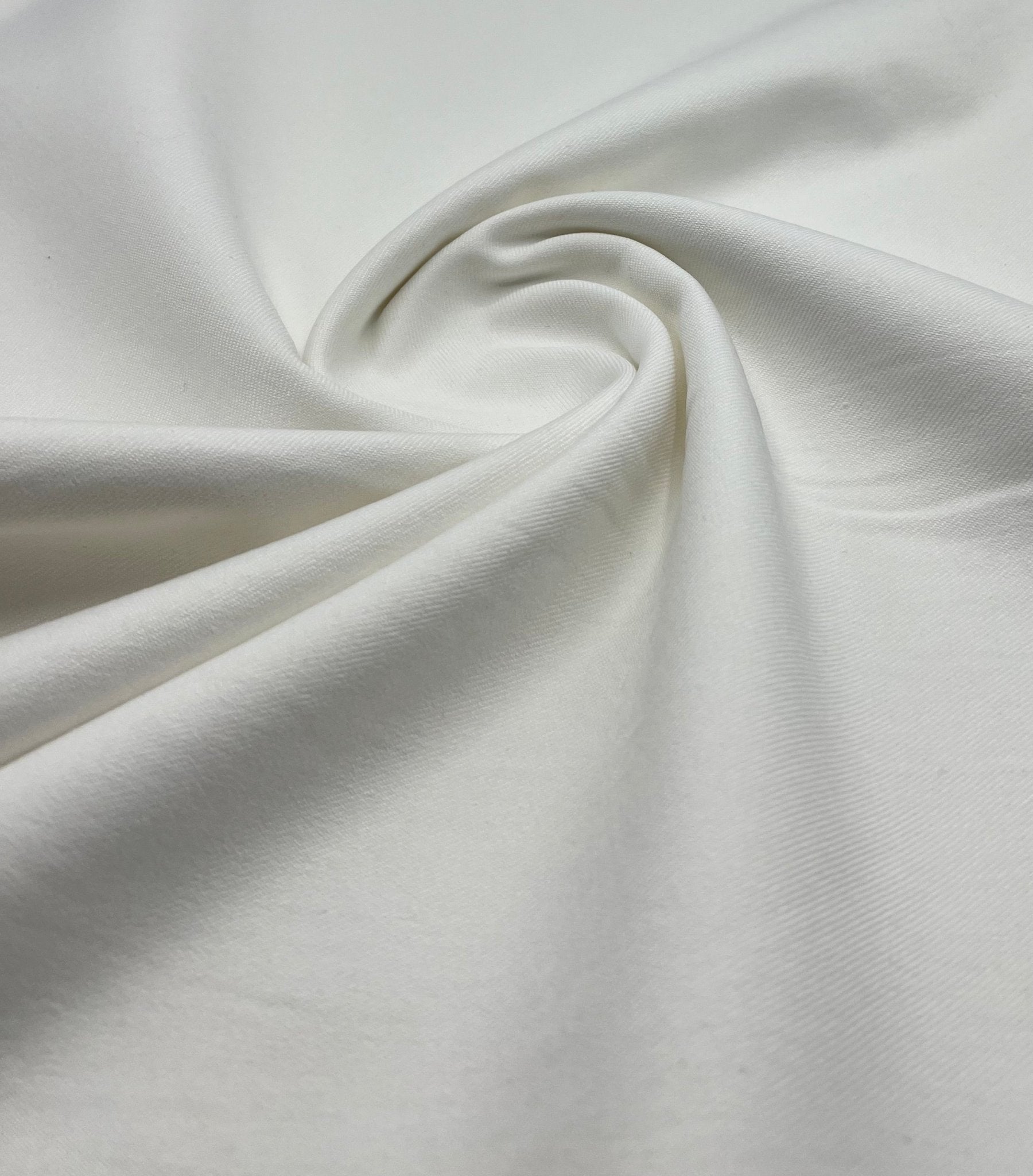 Ivory Plain Washed Stretch Denim 280GSM - T9 Fabrics