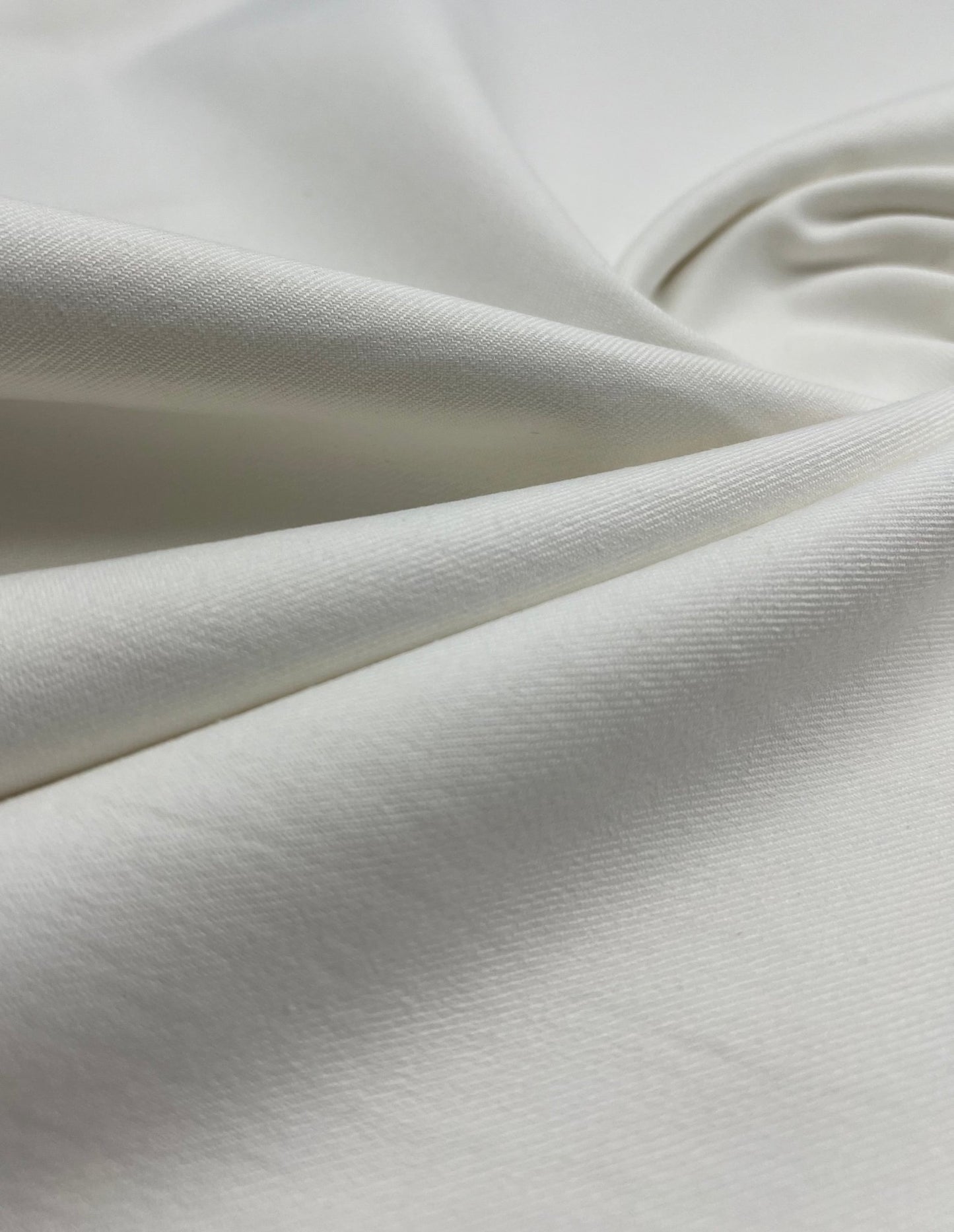 Ivory Plain Washed Stretch Denim 280GSM - T9 Fabrics