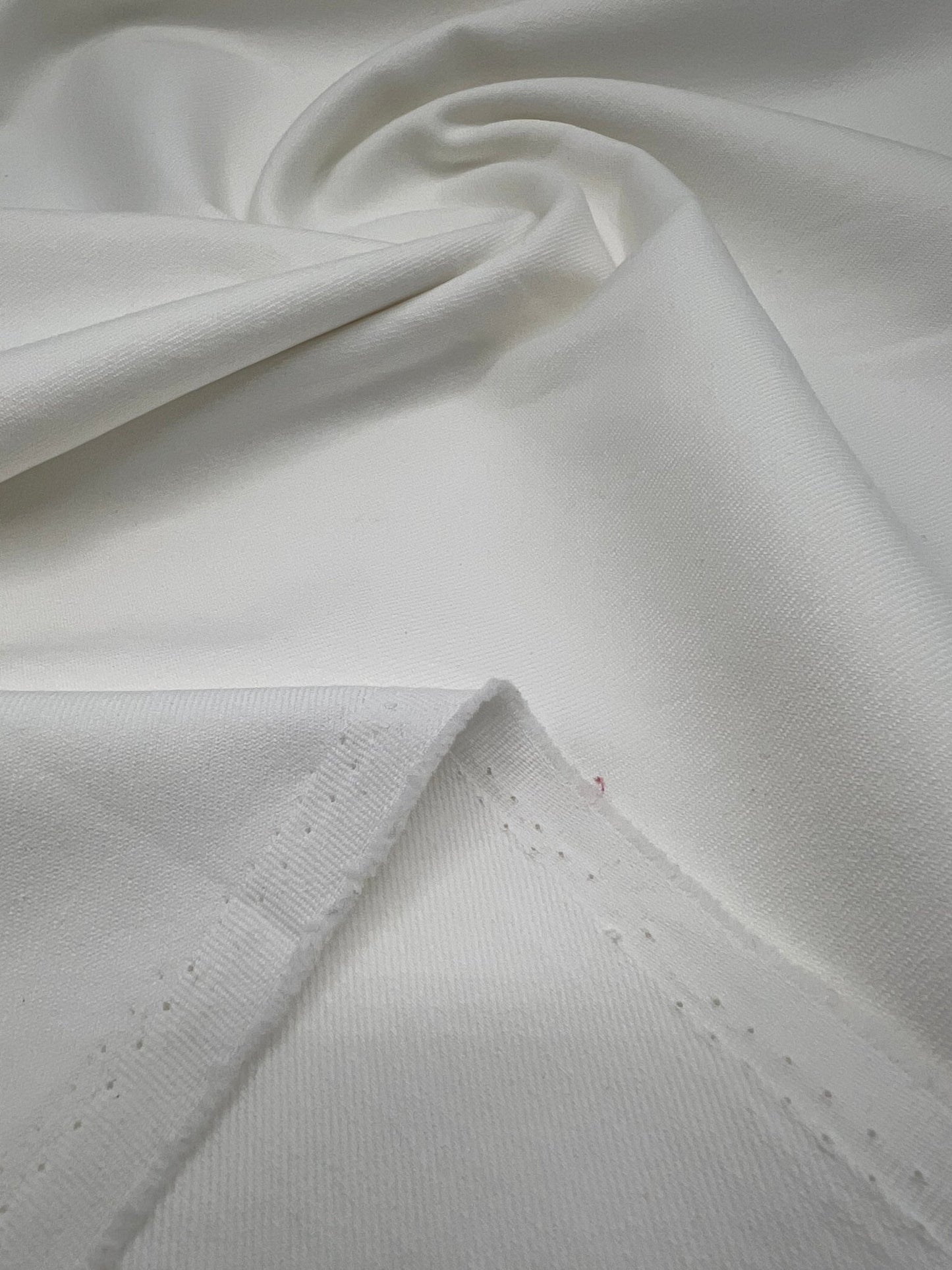 Ivory Plain Washed Stretch Denim 280GSM - T9 Fabrics