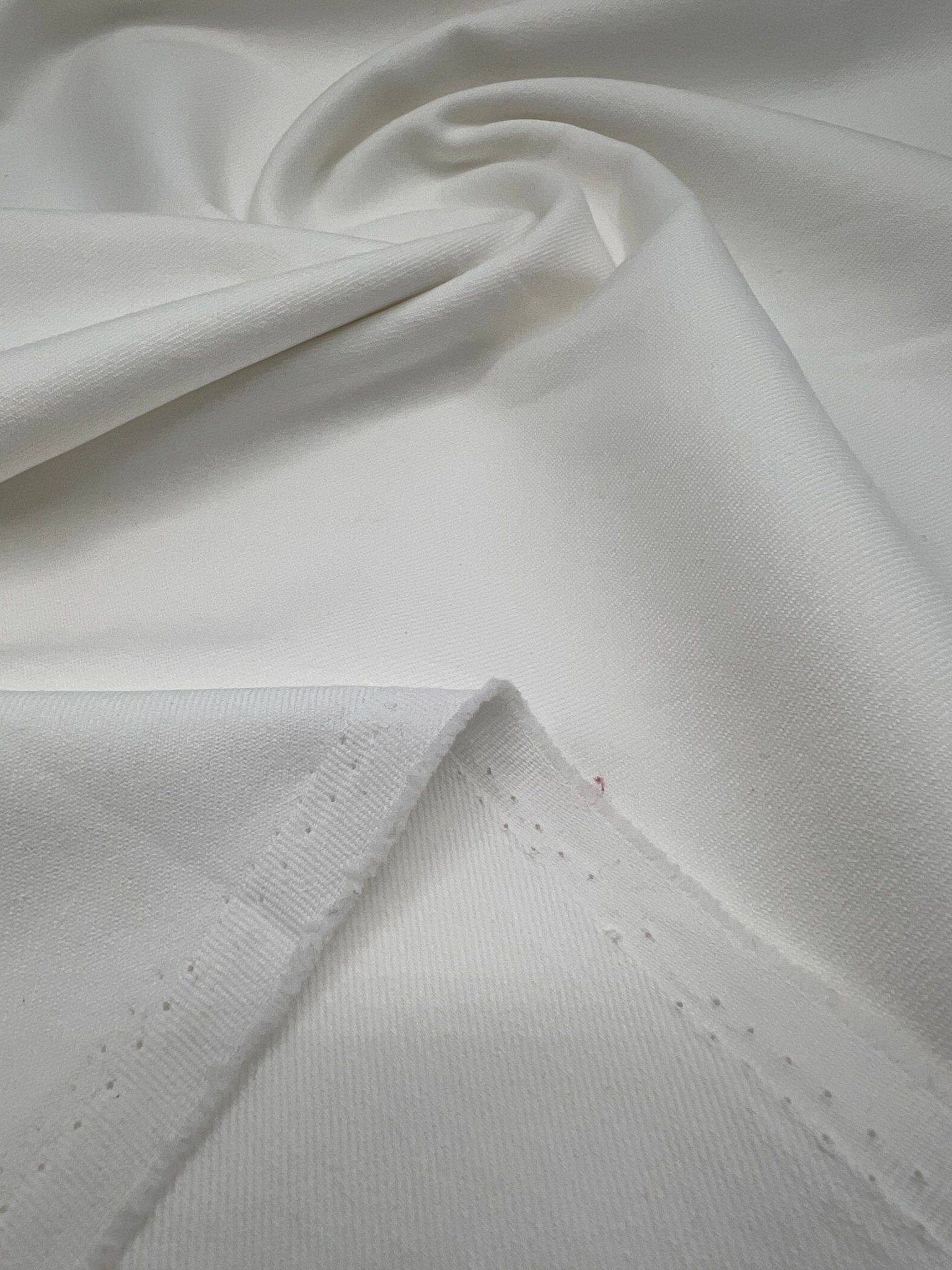 Ivory Plain Washed Stretch Denim 280GSM - T9 Fabrics