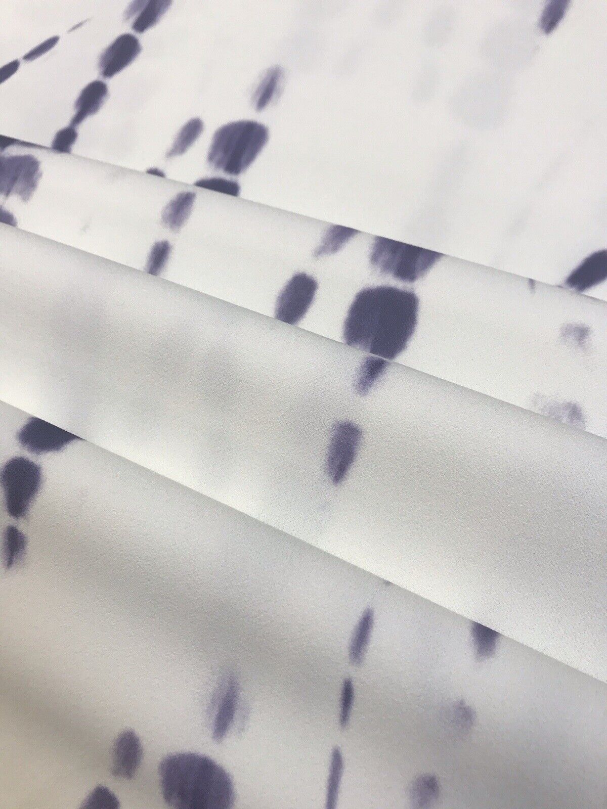 Ivory & Purple Printed Scuba Crepe Jersey Fabric 4 Way Stretch - T9 Fabrics