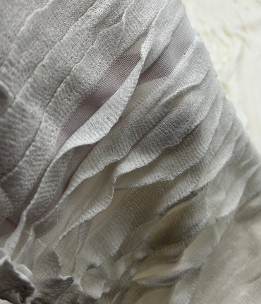 Ivory Ruffle Textured 4 Way Stretch Fabric - T9 Fabrics