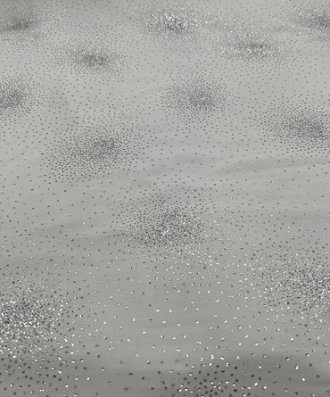 Ivory Silver Metallic Glitter Soft Touch 4 Way Stretch Fabric - T9 Fabrics