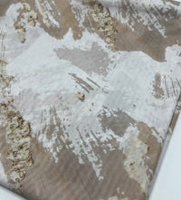 Ivory Stone Marble Effect Print Mesh Fabric Stretch - T9 Fabrics