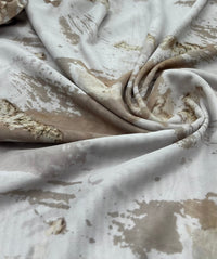 Ivory Stone Marble Effect Print Mesh Fabric Stretch - T9 Fabrics