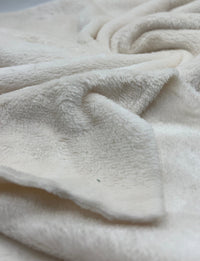Ivory Super Soft Plain Cuddle Fleece Fabric Blanket Loungewear - T9 Fabrics