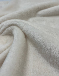 Ivory Super Soft Plain Cuddle Fleece Fabric Blanket Loungewear - T9 Fabrics