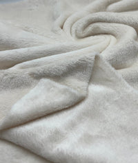 Ivory Super Soft Plain Cuddle Fleece Fabric Blanket Loungewear - T9 Fabrics
