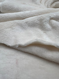 Ivory Super Soft Plain Cuddle Fleece Fabric Blanket Loungewear - T9 Fabrics