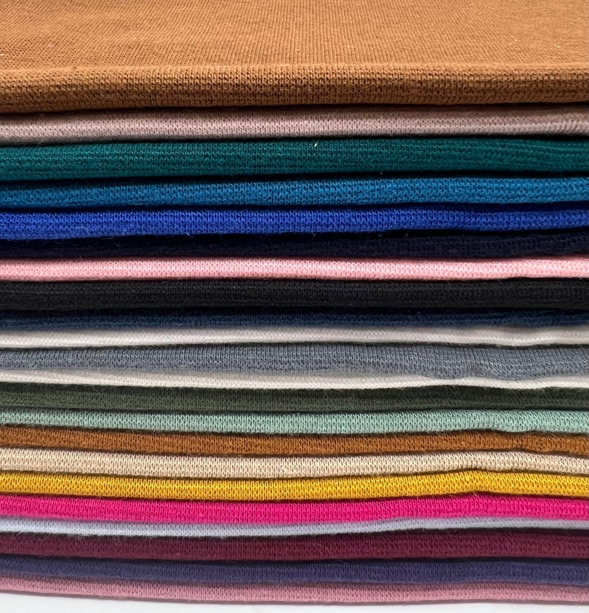 Jersey Cuffing Ribbing Fabric 270 GSM Cotton Knit 70cm Wide Tubular - T9 Fabrics