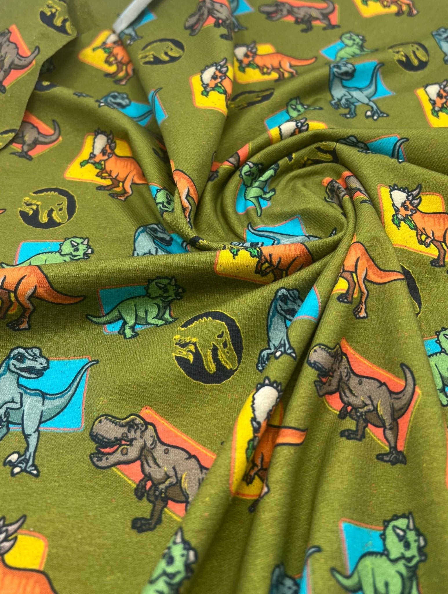 Jurassic World Cotton Stretch Jersey 200 GSM 95/5 Lycra 4 Way Stretch - T9 Fabrics