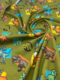Jurassic World Cotton Stretch Jersey 200 GSM 95/5 Lycra 4 Way Stretch - T9 Fabrics