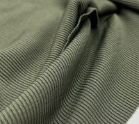 Khaki 2X1 Fine Rib Stretch Fabric - T9 Fabrics