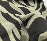 Khaki & Black Animal Print Viscose Elastane Fabric - T9 Fabrics